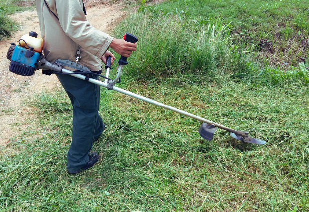 草刈り中の写真